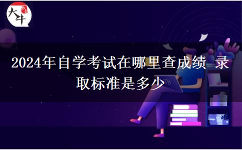 2024年自学考试在哪里查成绩 录取标准是多少