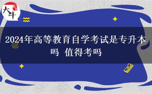 2024年高等教育自学考试是专升本吗 值得考吗