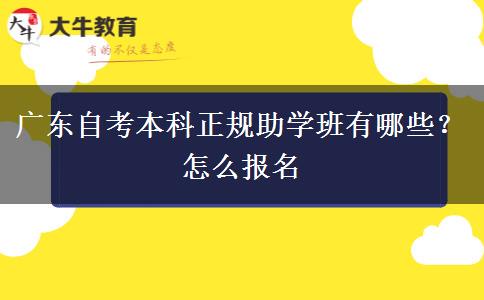 广东自考本科正规助学班有哪些？怎么报名