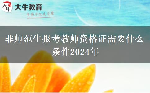 非师范生报考教师资格证需要什么条件2024年