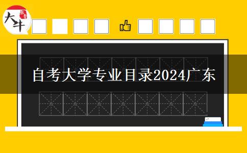 自考大学专业目录2024广东