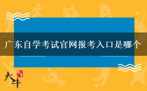 广东自学考试官网报考入口是哪个