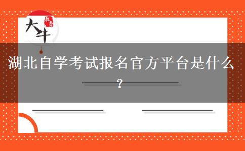 湖北自学考试报名官方平台是什么？