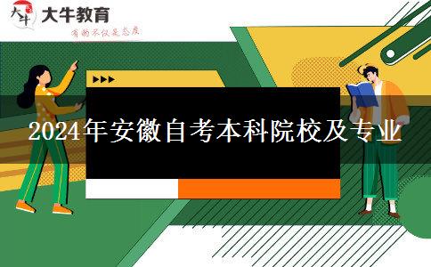 2024年安徽自考本科院校及专业