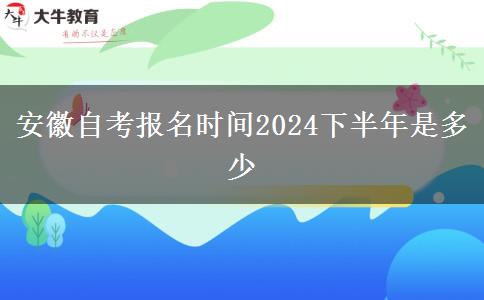 安徽自考报名时间2024下半年是多少