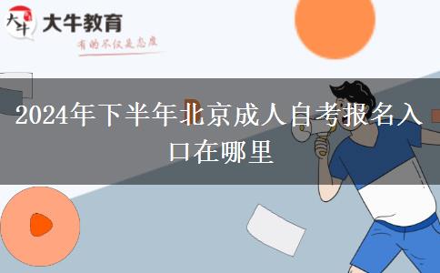 2024年下半年北京成人自考报名入口在哪里