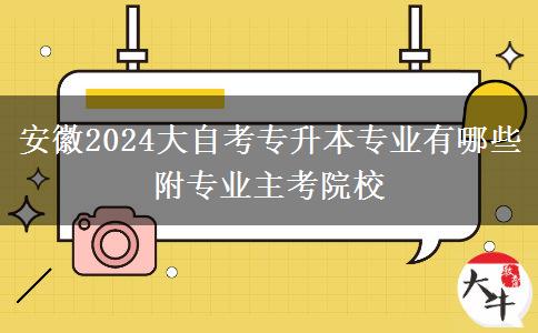 安徽2024大自考专升本专业有哪些 附专业主考院校