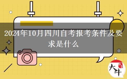 2024年10月四川自考报考条件及要求是什么