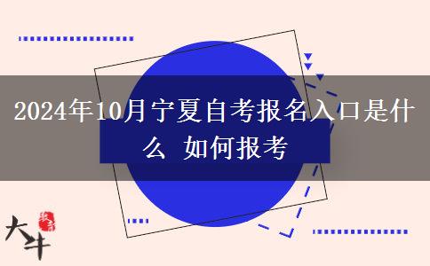 2024年10月宁夏自考报名入口是什么 如何报考