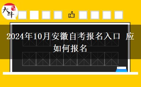 2024年10月安徽自考报名入口 应如何报名