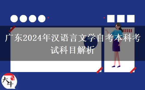 广东2024年汉语言文学自考本科考试科目解析