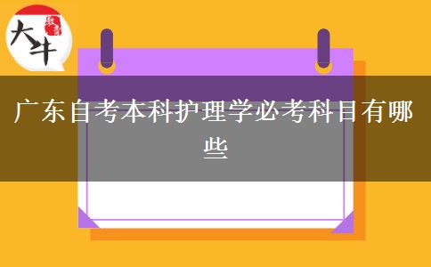 广东自考本科护理学必考科目有哪些