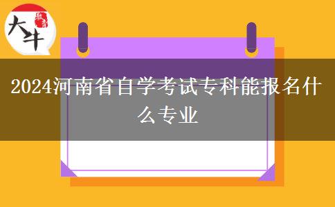 2024河南省自学考试专科能报名什么专业