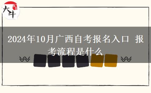 2024年10月广西自考报名入口 报考流程是什么