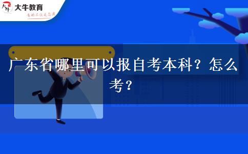 广东省哪里可以报自考本科？怎么考？