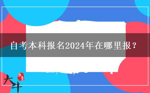 自考本科报名2024年在哪里报？