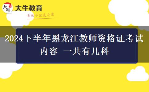 2024下半年黑龙江教师资格证考试内容 一共有几科