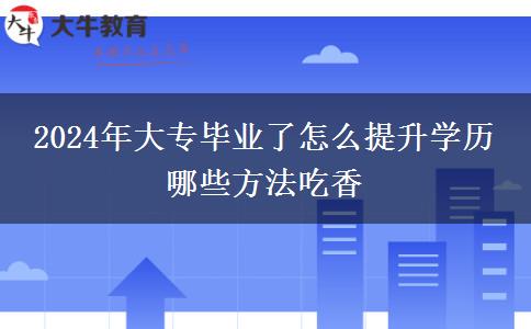 2024年大专毕业了怎么提升学历 哪些方法吃香