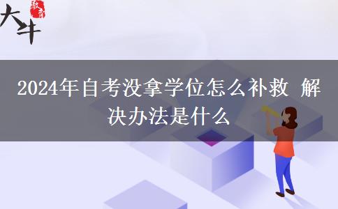 2024年自考没拿学位怎么补救 解决办法是什么