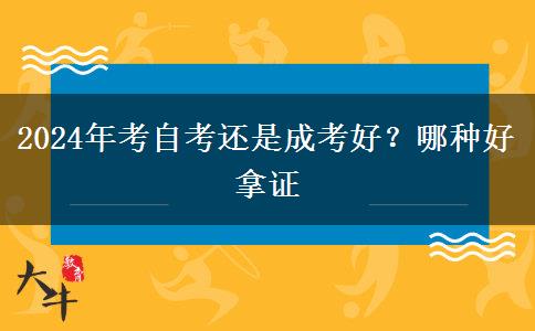 2024年考自考还是成考好？哪种好拿证