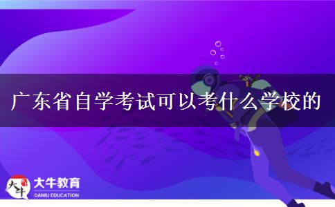 广东省自学考试可以考什么学校的