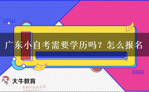 广东小自考需要学历吗？怎么报名