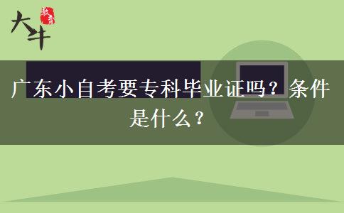 广东小自考要专科毕业证吗？条件是什么？