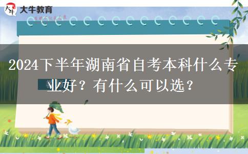 2024下半年湖南省自考本科什么专业好？有什么可以选？