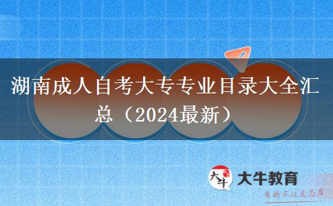 湖南成人自考大专专业目录大全汇总（2024最新）