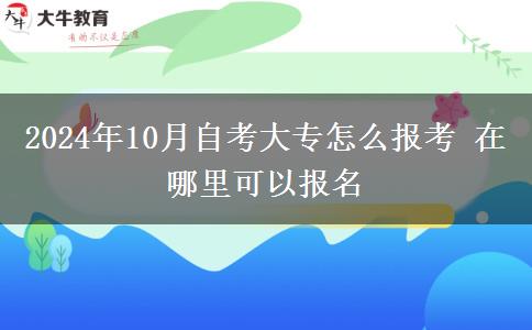 2024年10月自考大专怎么报考 在哪里可以报名