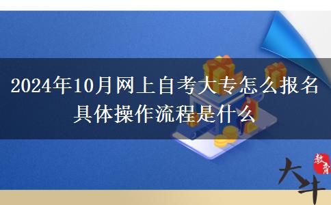 2024年10月网上自考大专怎么报名 具体操作流程是什么