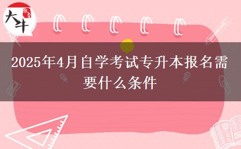 2025年4月自学考试专升本报名需要什么条件