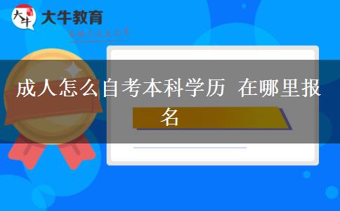 成人怎么自考本科学历 在哪里报名