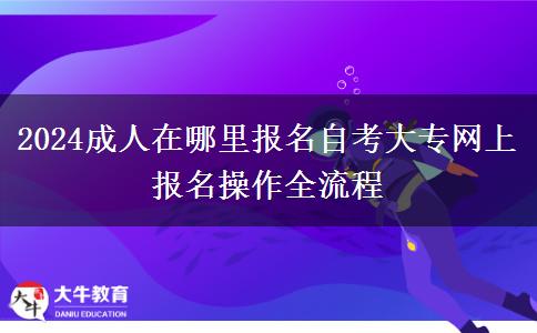 2024成人在哪里报名自考大专网上报名操作全流程