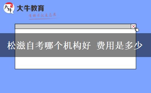 松滋自考哪个机构好 费用是多少