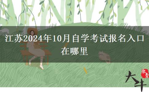 江苏2024年10月自学考试报名入口在哪里