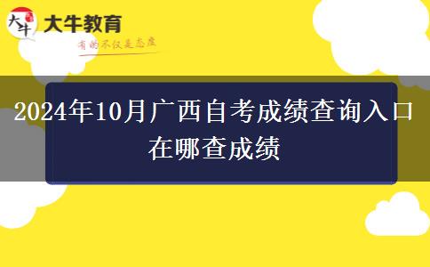 2024年10月广西自考成绩查询入口 在哪查成绩