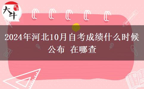 2024年河北10月自考成绩什么时候公布 在哪查