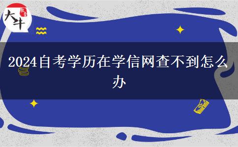 2024自考学历在学信网查不到怎么办