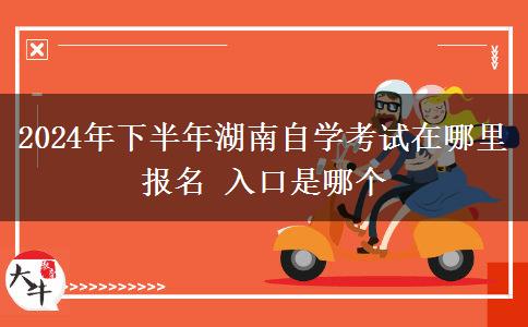 2024年下半年湖南自学考试在哪里报名 入口是哪个