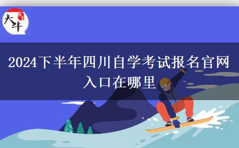 2024下半年四川自学考试报名官网入口在哪里