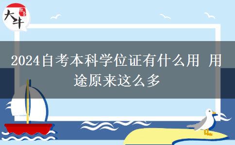 2024自考本科学位证有什么用 用途原来这么多