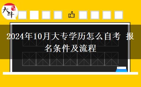 2024年10月大专学历怎么自考 报名条件及流程