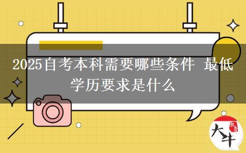 2025自考本科需要哪些条件 最低学历要求是什么