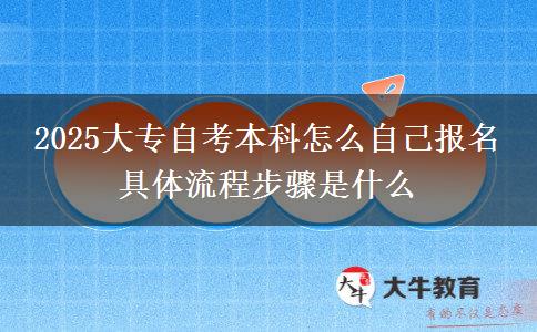 2025大专自考本科怎么自己报名 具体流程步骤是什么