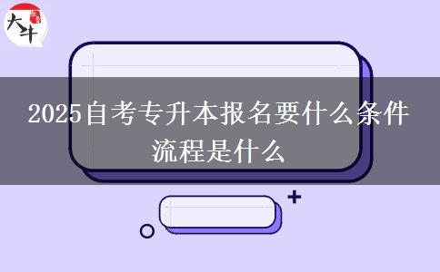 2025自考专升本报名要什么条件 流程是什么