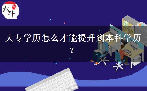 大专学历怎么才能提升到本科学历？