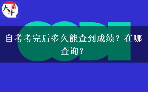 自考考完后多久能查到成绩？在哪查询？