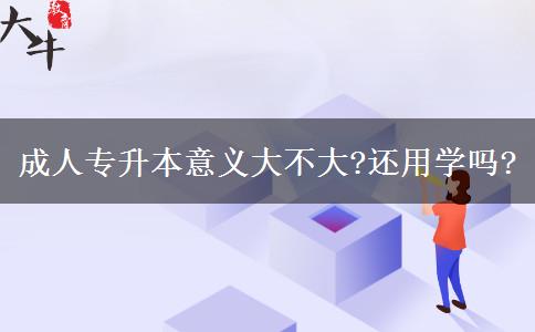 成人专升本意义大不大?还用学吗?