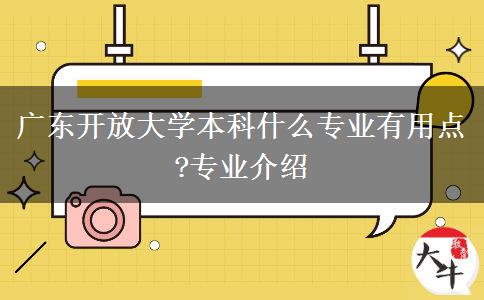 广东开放大学本科什么专业有用点?专业介绍